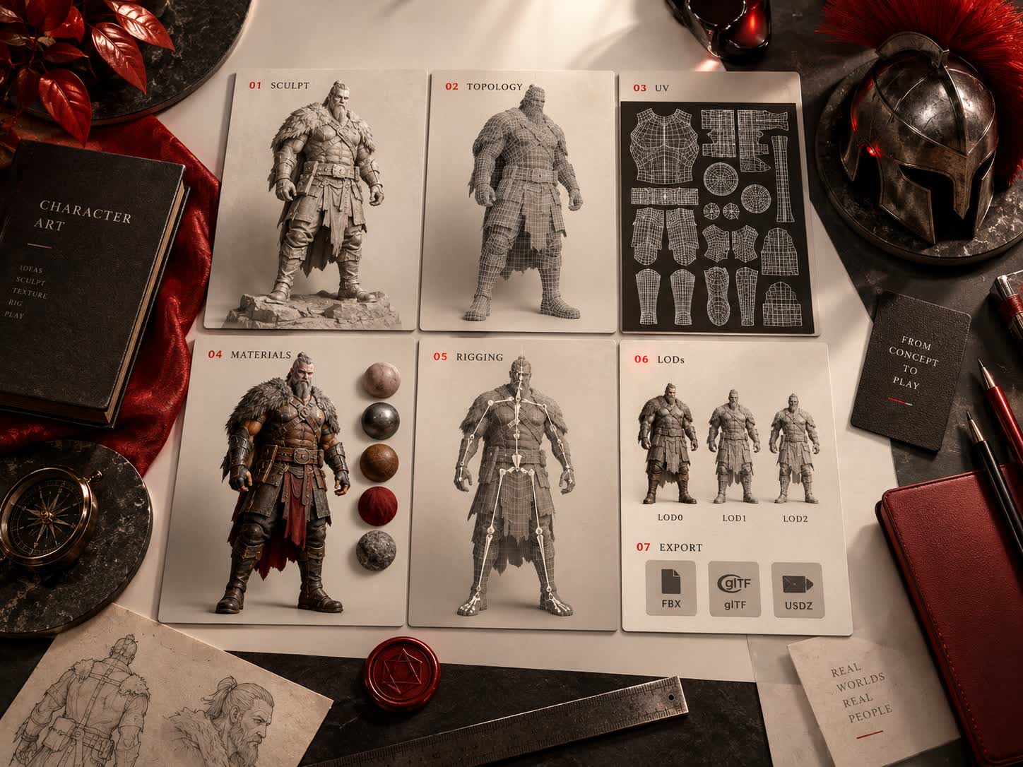 Concept deliverables and workflow for character modeling