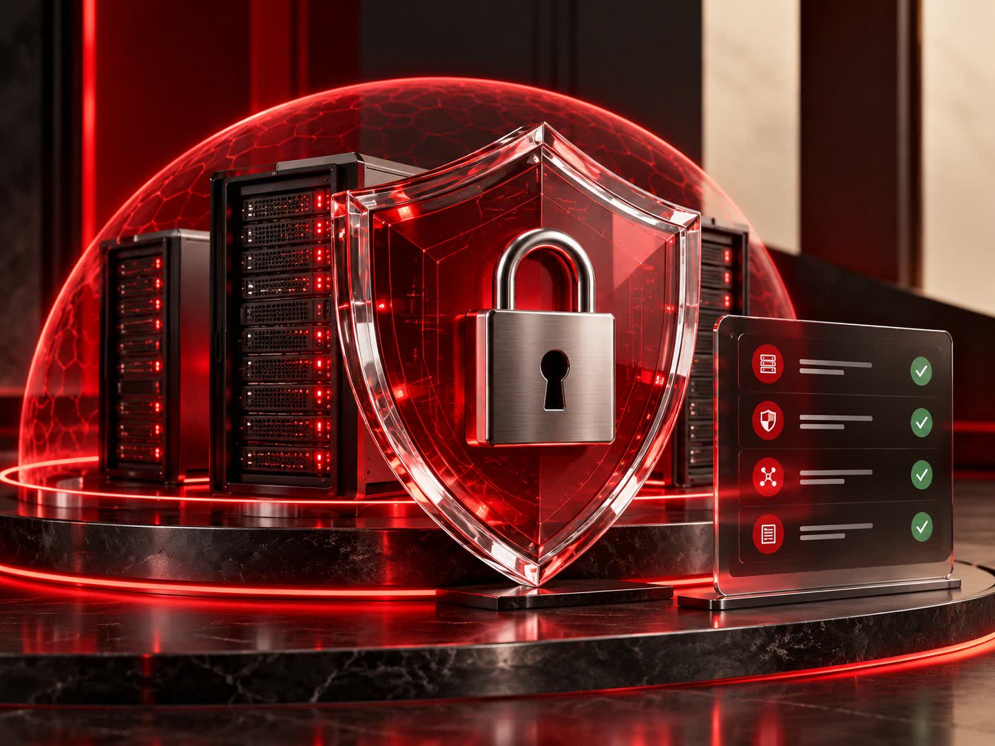 Cyber security shield protecting network infrastructure