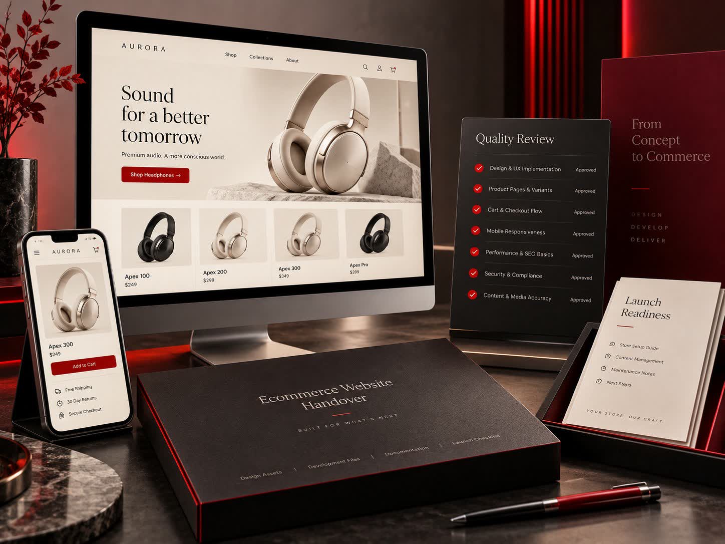Quality review and delivery concept for ecommerce website development