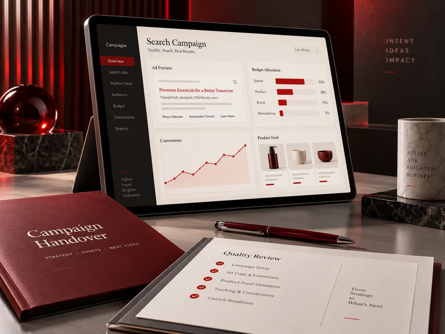 Quality review and delivery concept for google ads management