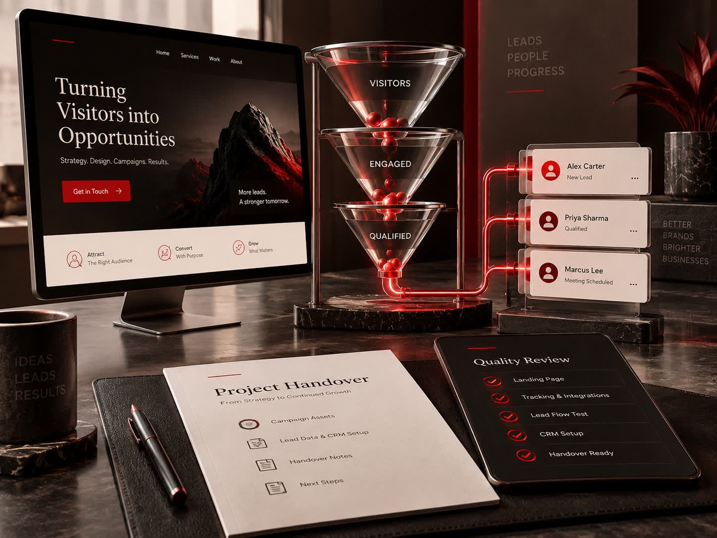 Quality review and delivery concept for lead generation