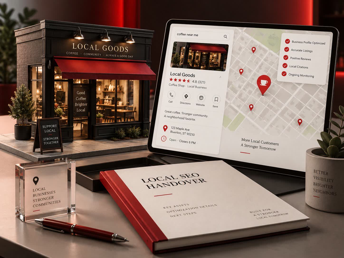 Quality review and delivery concept for local seo