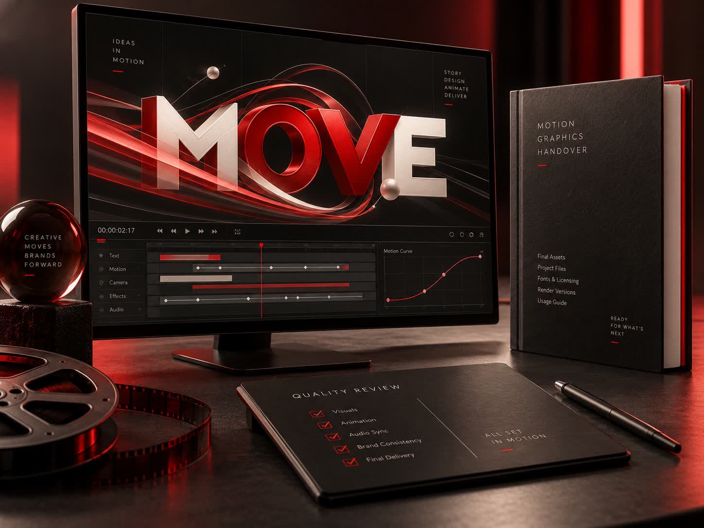 Quality review and delivery concept for motion graphics