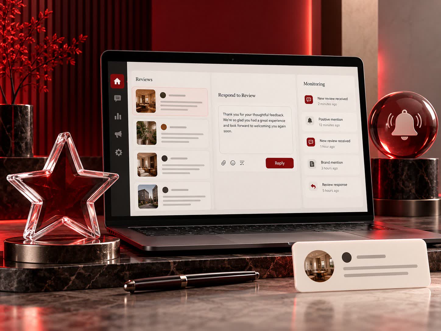 Online review monitoring and brand response management