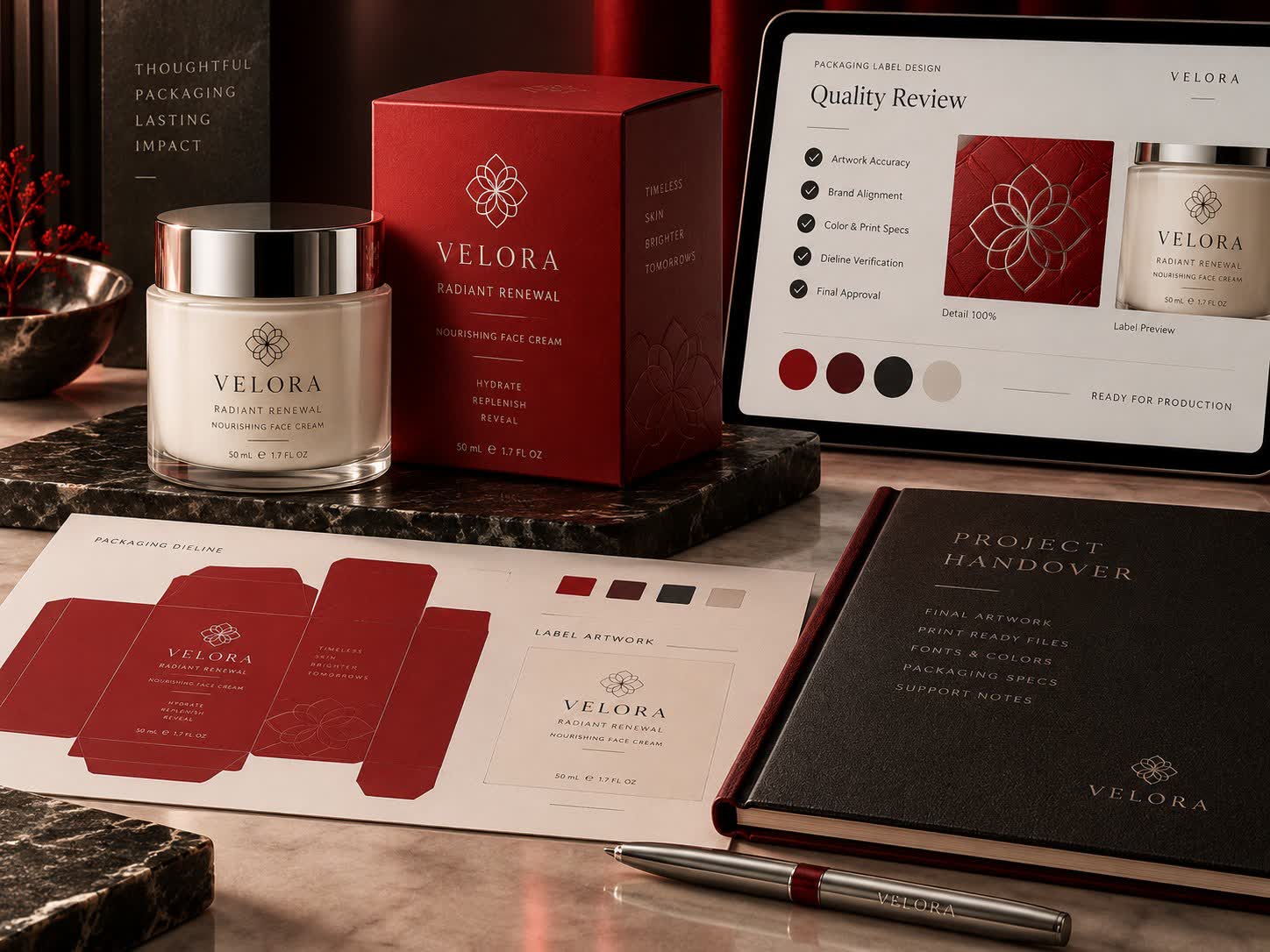 Quality review and delivery concept for packaging label design