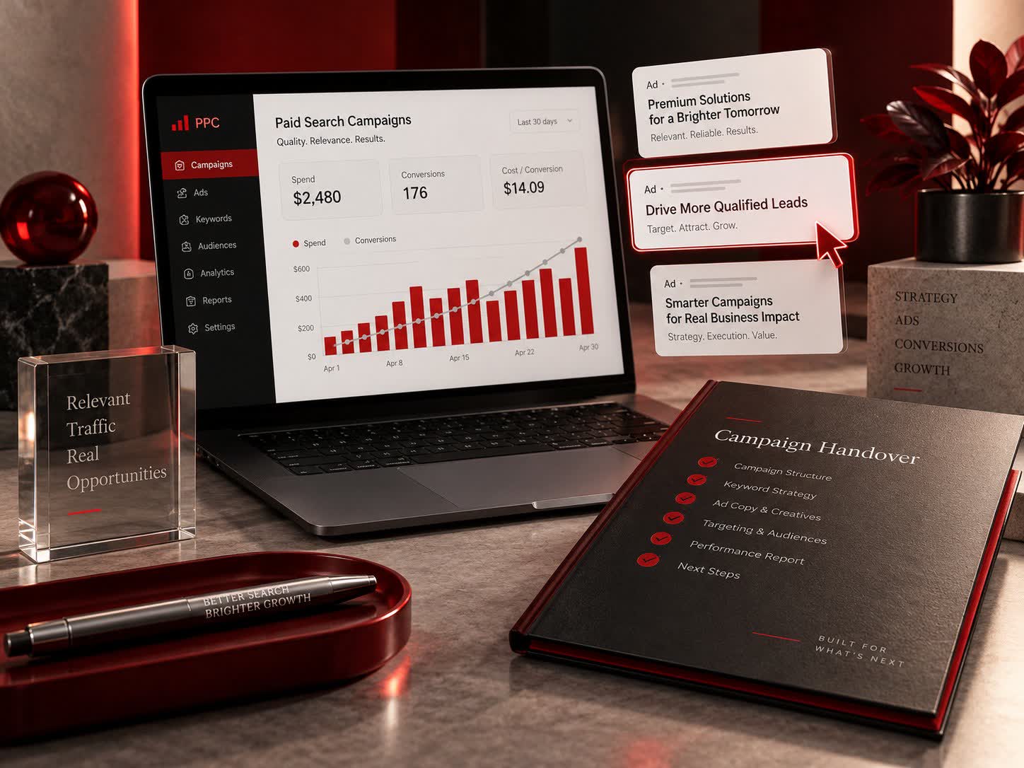 Quality review and delivery concept for ppc advertising