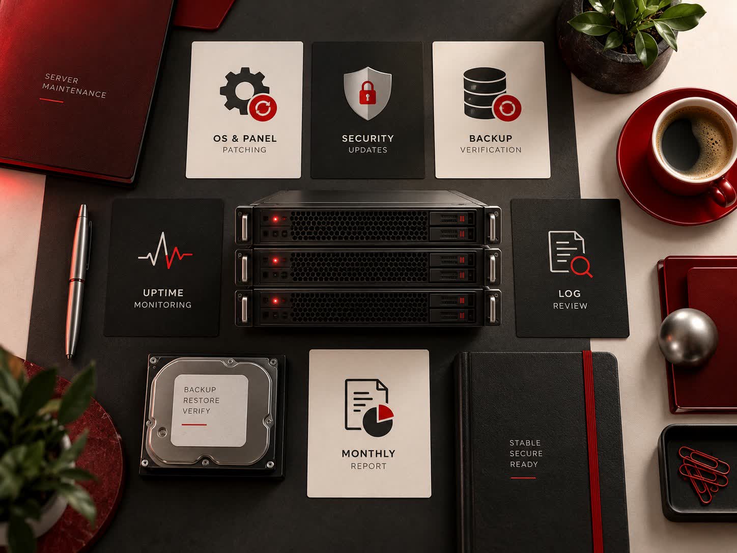 Concept deliverables and workflow for server maintenance