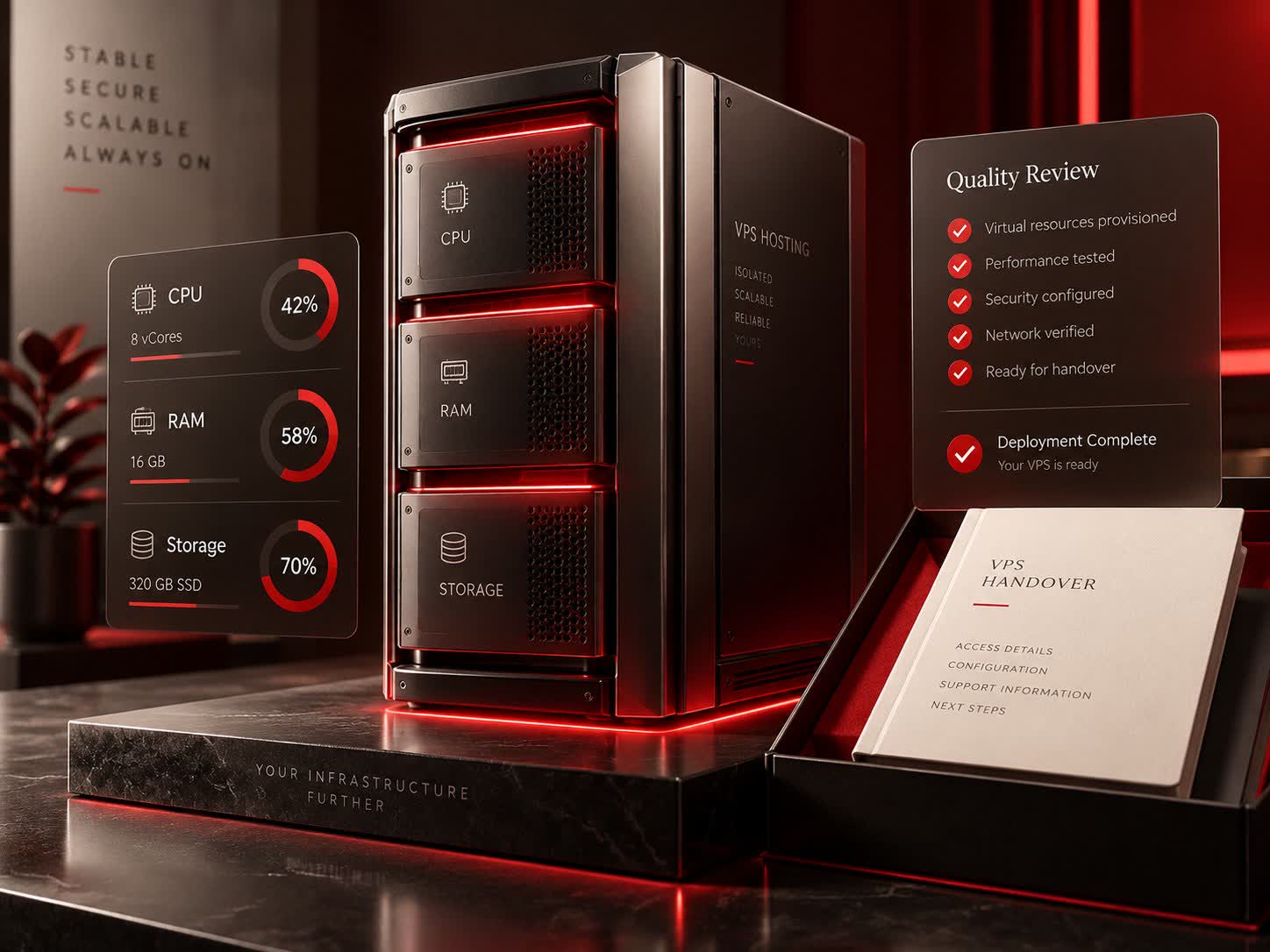 Quality review and delivery concept for vps hosting