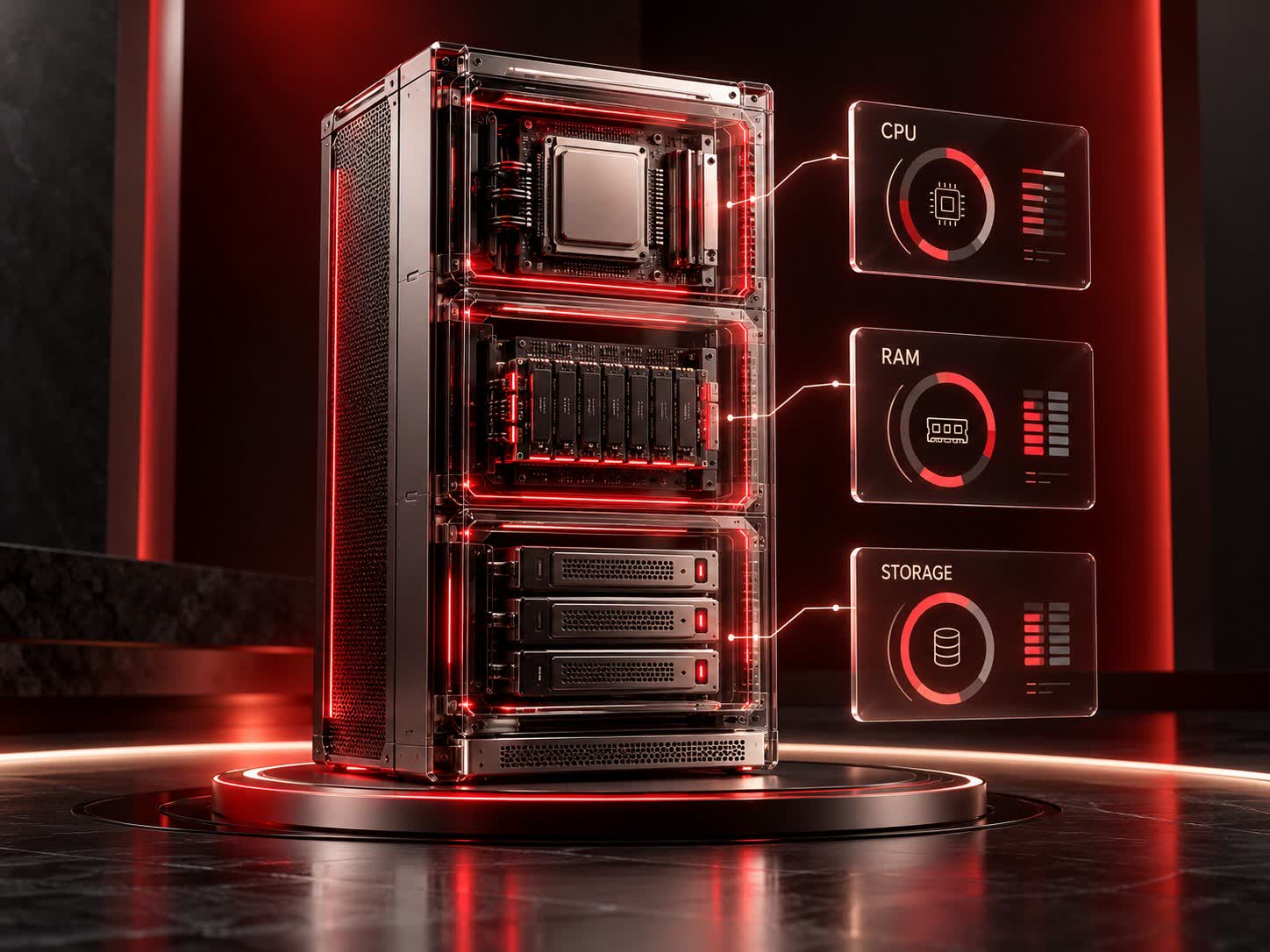 Virtual private server with dedicated resource allocation