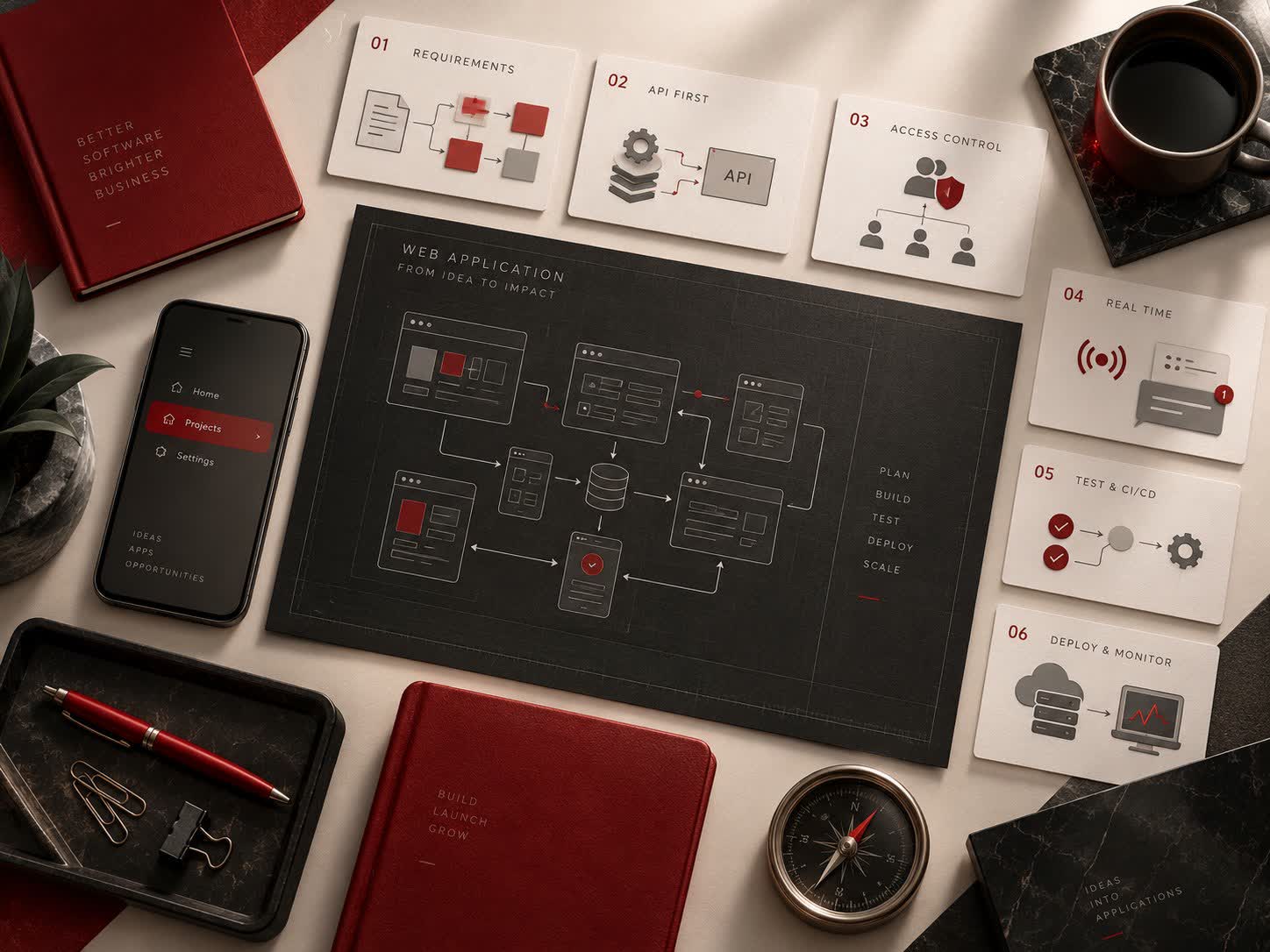 Concept deliverables and workflow for web application development